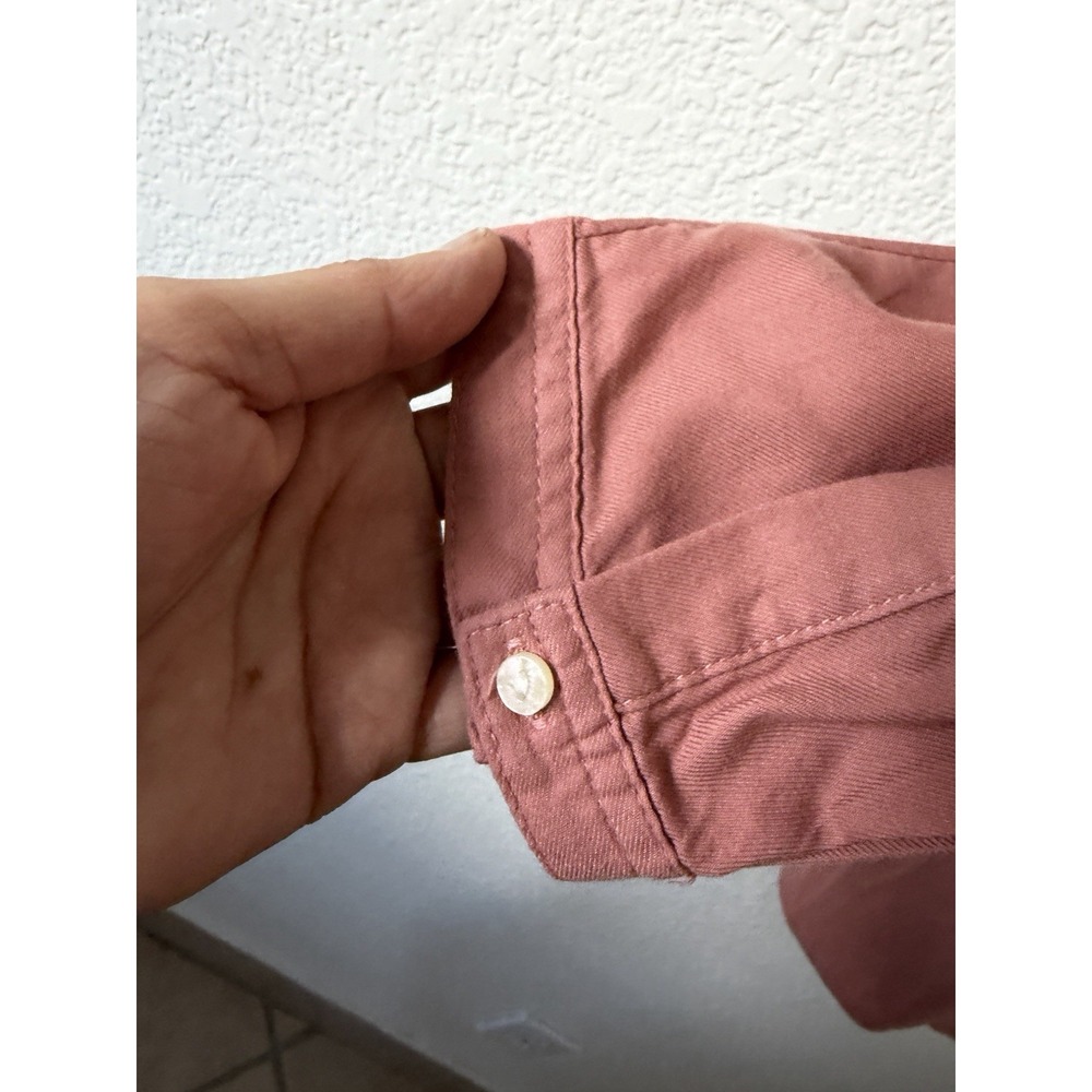 Old Navy Womens XL Dusty Rose Pink Henley Popover Blouse Long Sleeve Top - Picture 7 of 16